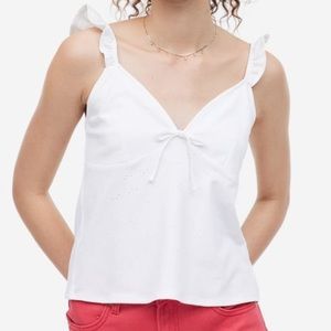 Tie-detail Jersey Top cottagecore